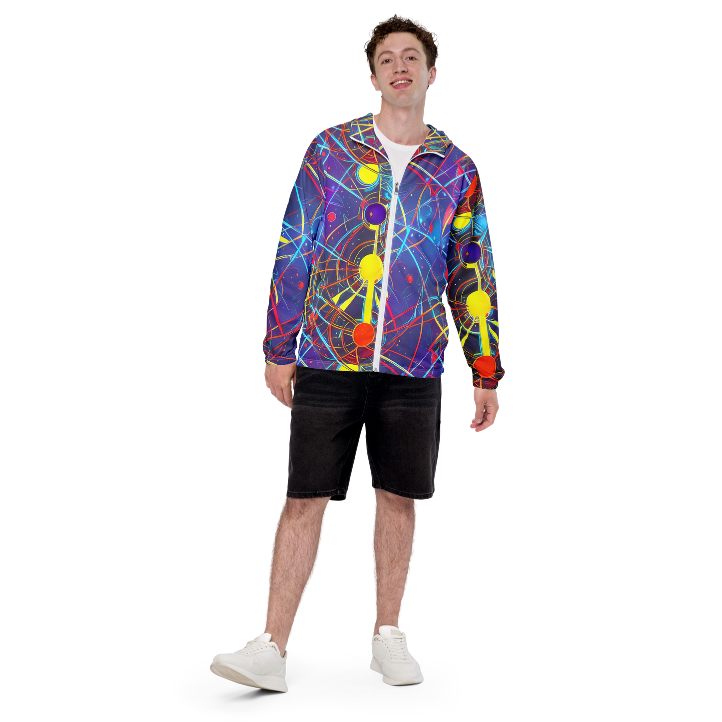 Men's Windbreaker - Quantum Lattice