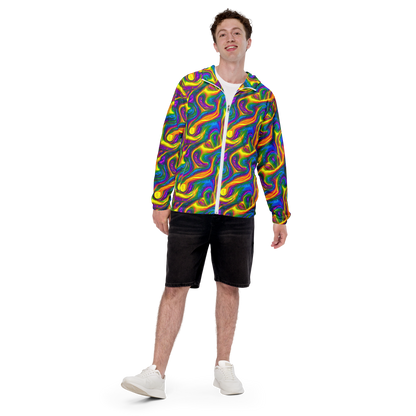 Men's Windbreaker - Electric Aurora