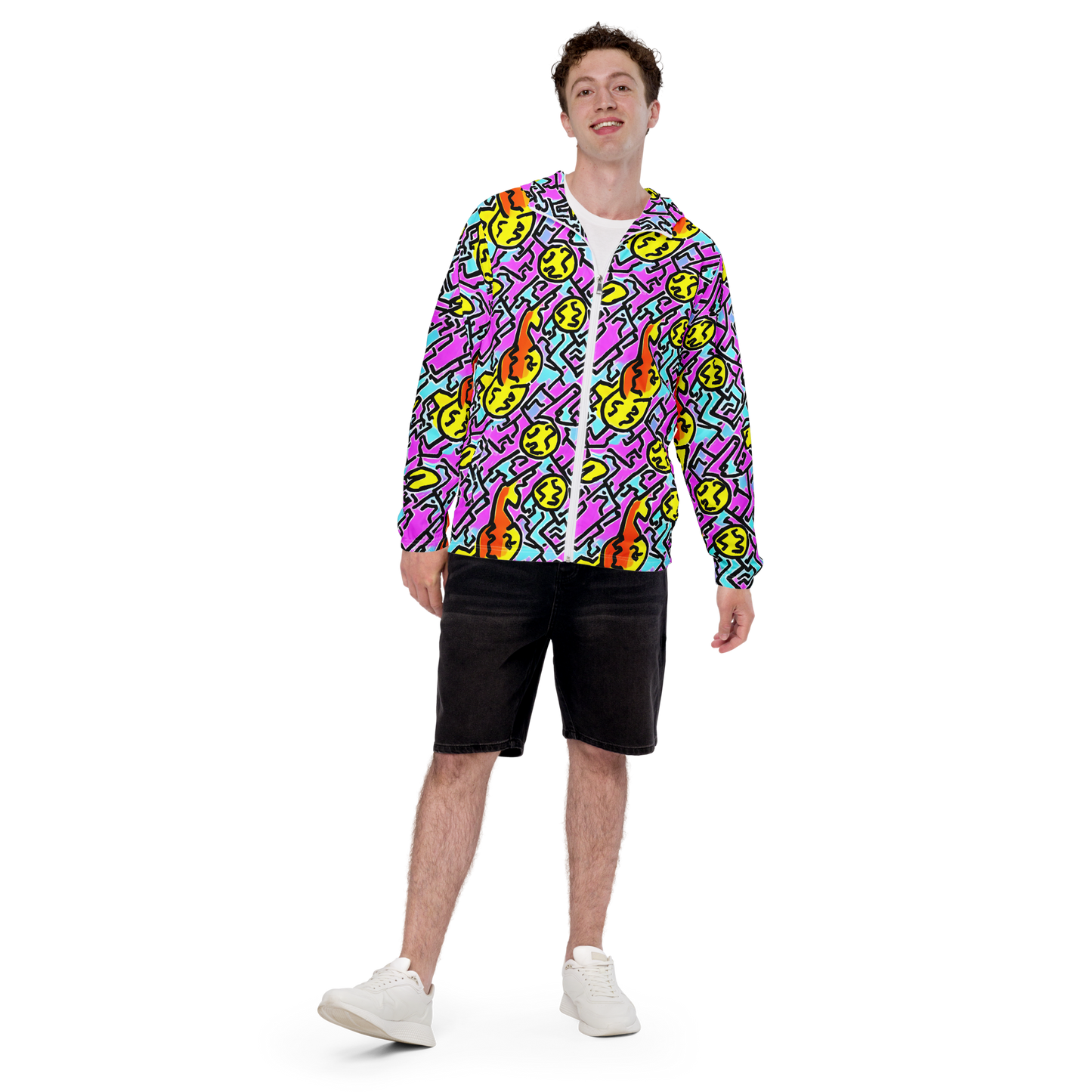 Men's Windbreaker - Punk Doodles