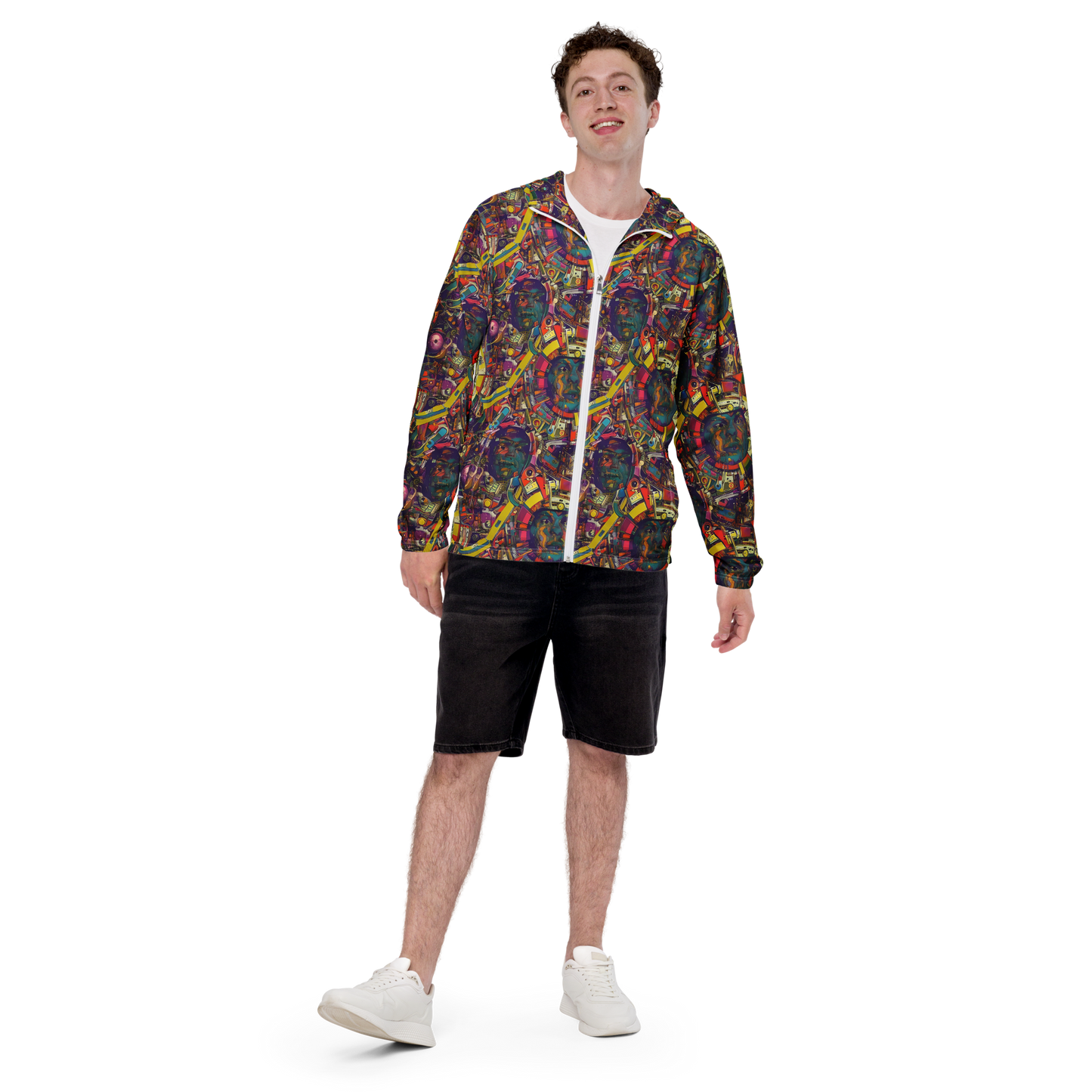 Men's Windbreaker - Cosmic Collage