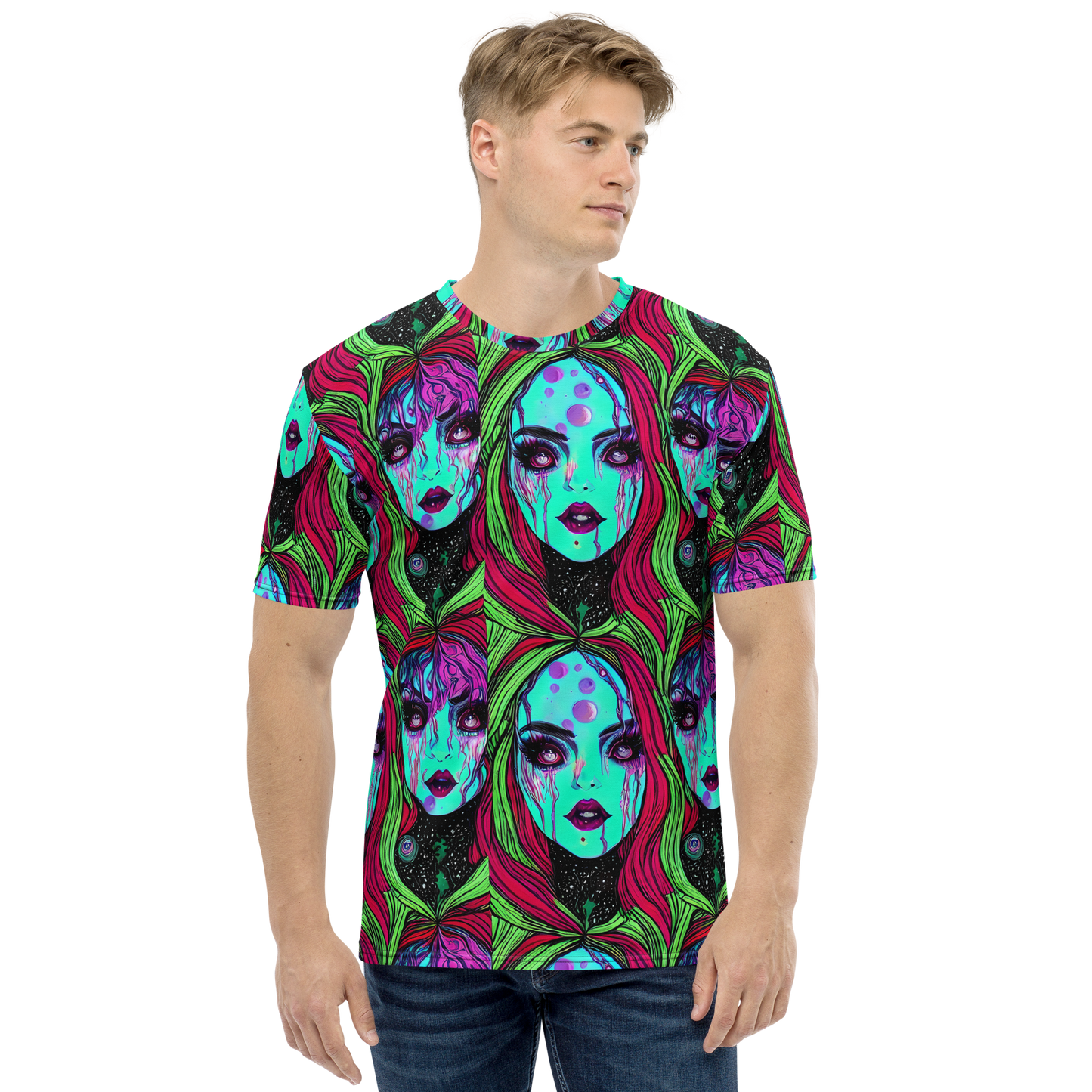 Men's Crew Neck T-Shirt - Luminous Nightfall