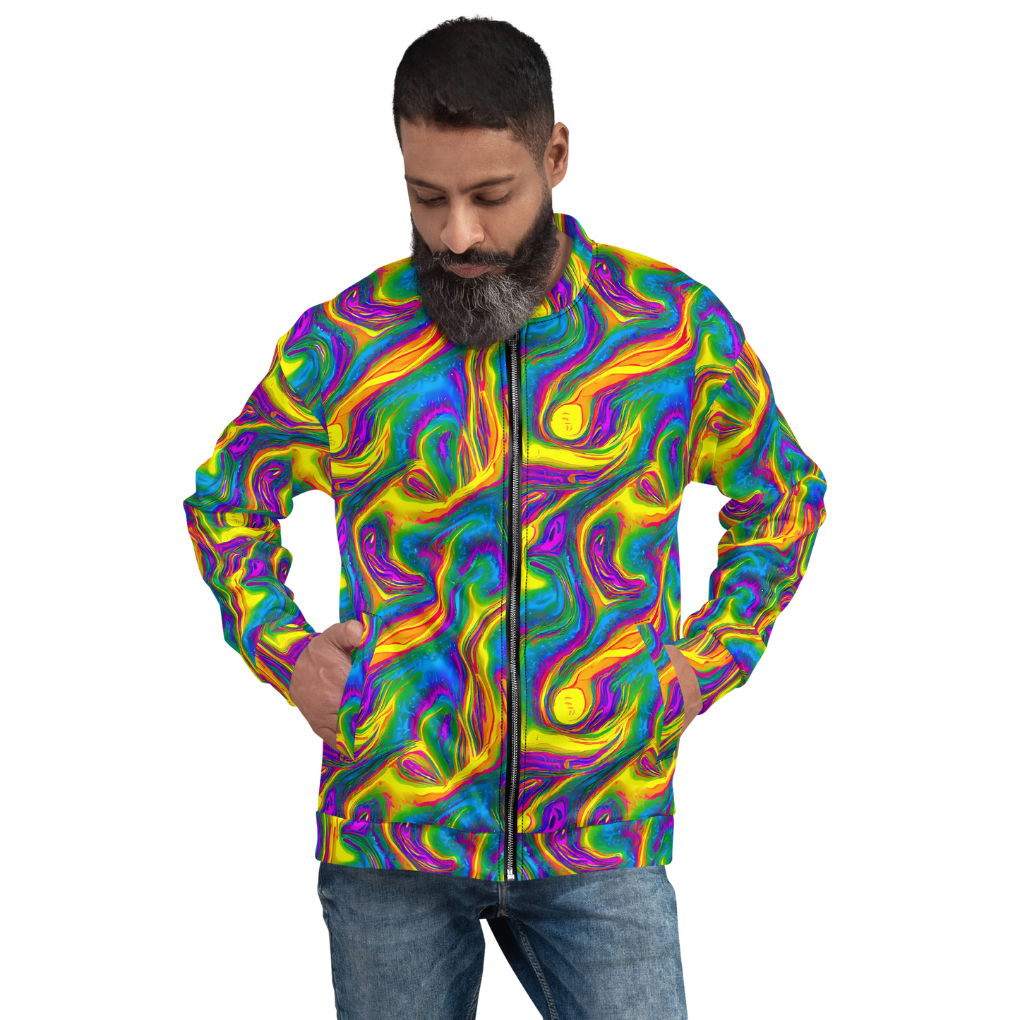 Bomber Jacket - Electric Aurora