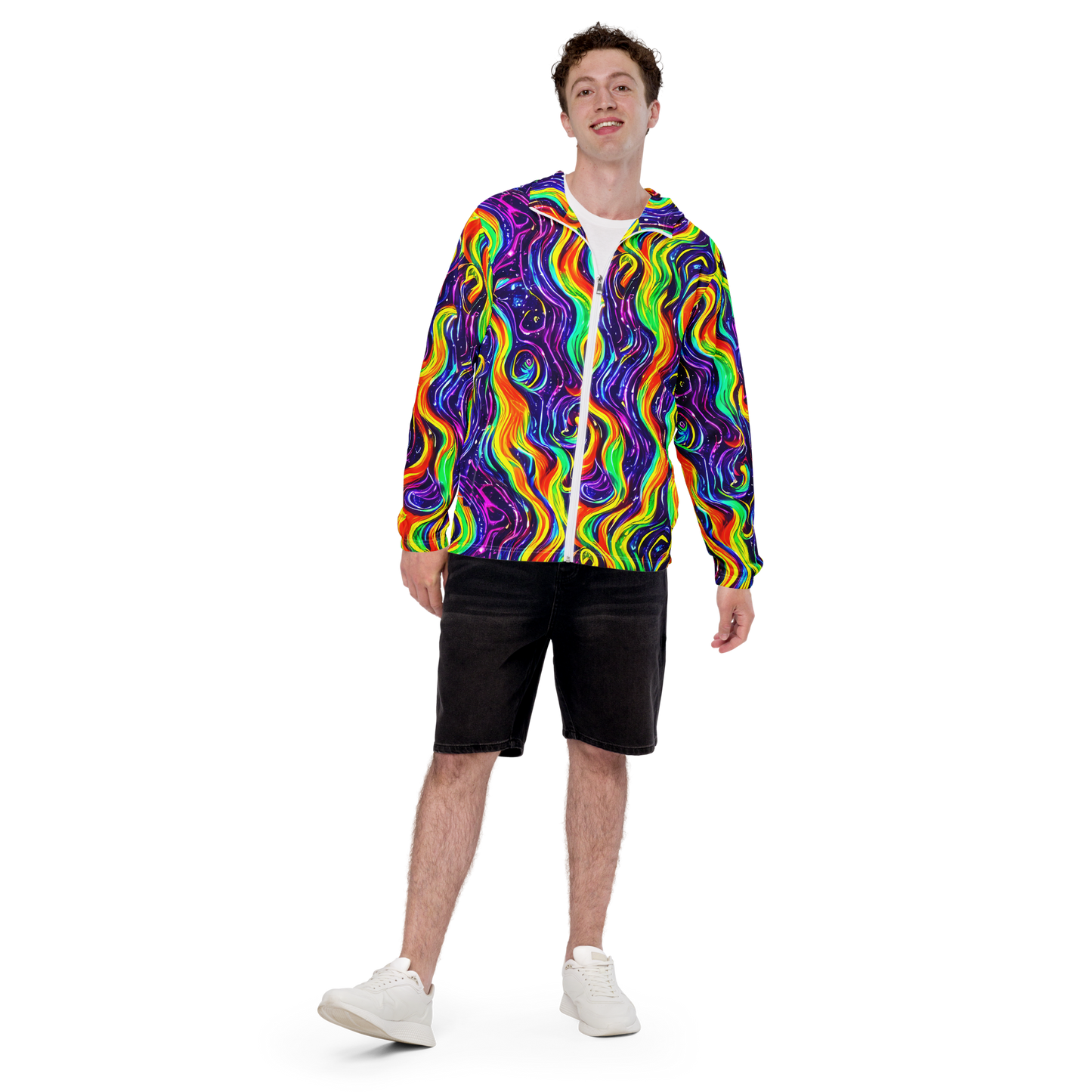 Men's Windbreaker - Galactic Flames