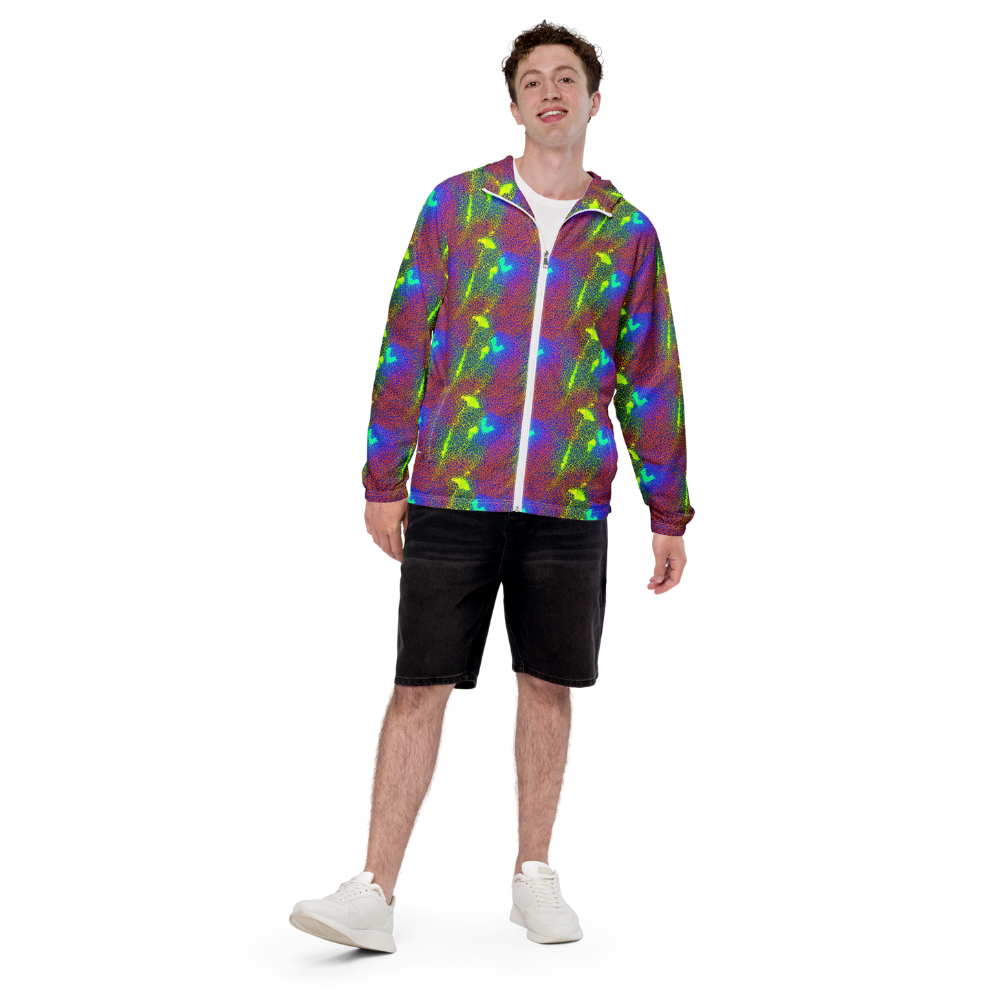 Men's Windbreaker - Prismatic Web