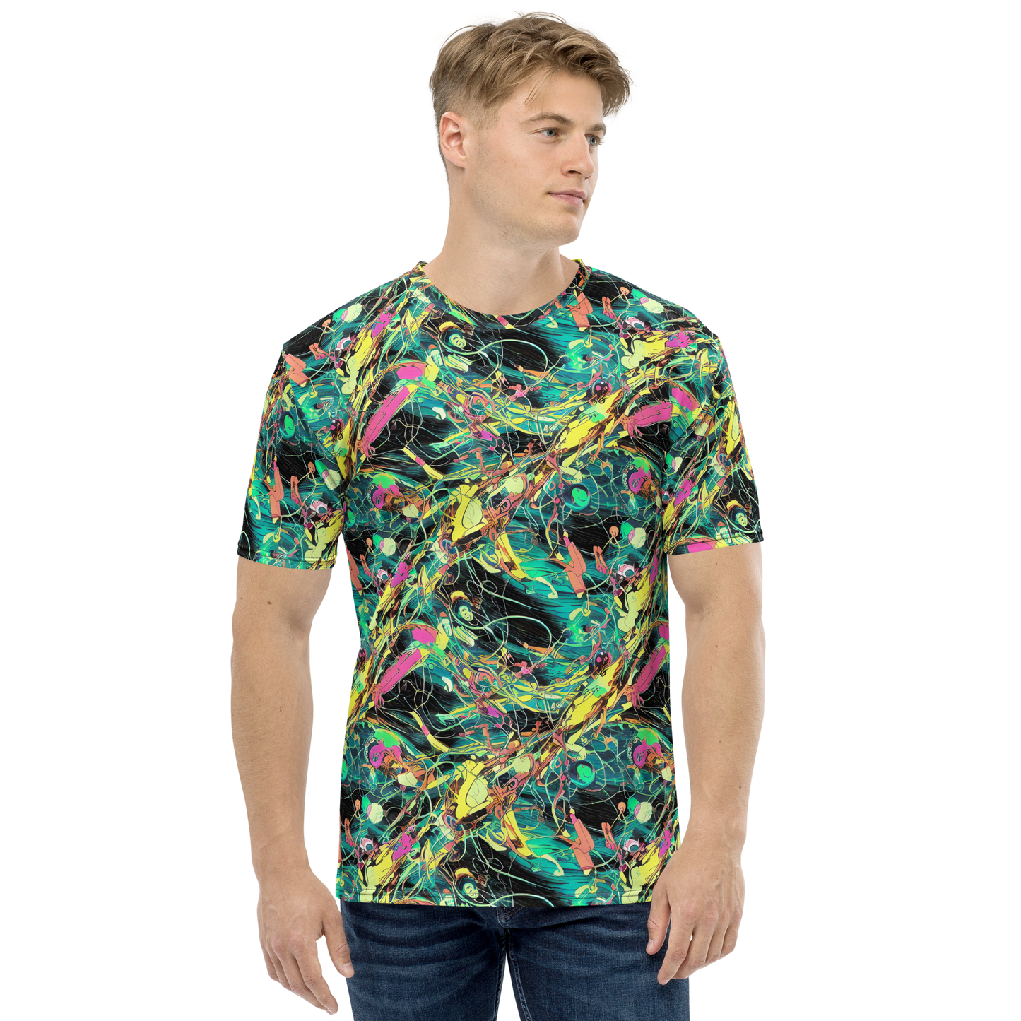 Men's Crew Neck T-Shirt - Cyborg Whirl