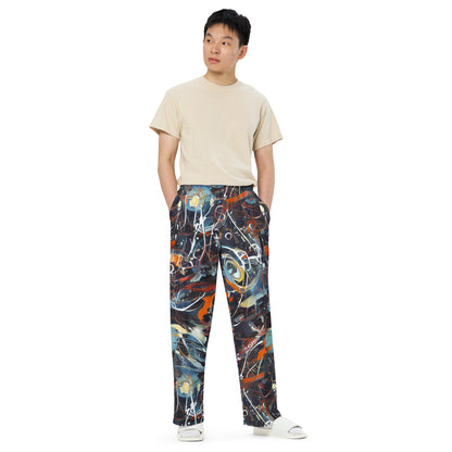 Wide-Leg Pants - Neo-Splash Labyrinth