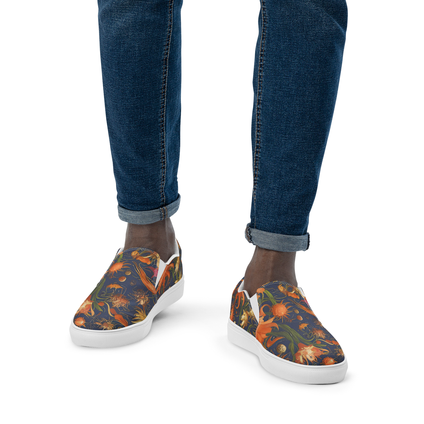 Men's Slip-On Canvas Shoes - Stellar Blooms