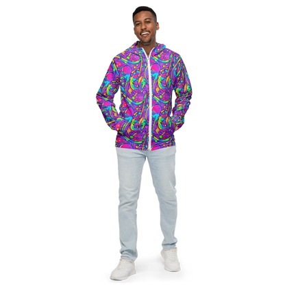 Men's Windbreaker - Neon Galaxy Whirl