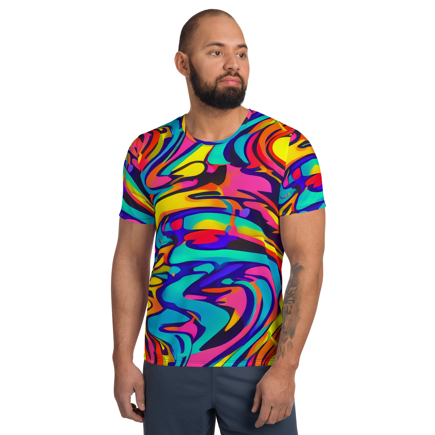 Men's Athletic T-Shirt - Electric Ecstasy