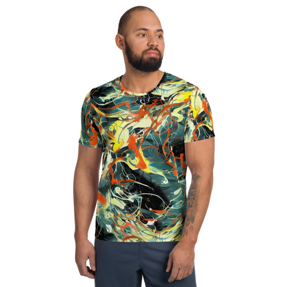 Men's Athletic T-Shirt - Fluid Firestorm