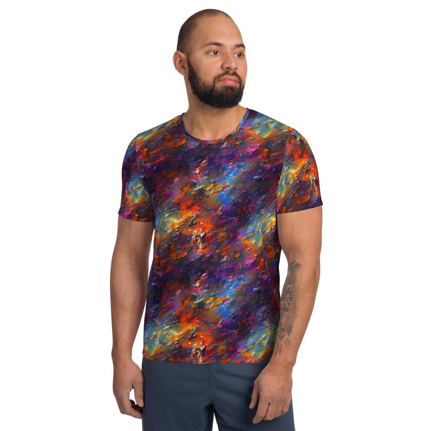 Men's Athletic T-Shirt - Auroral Ripples