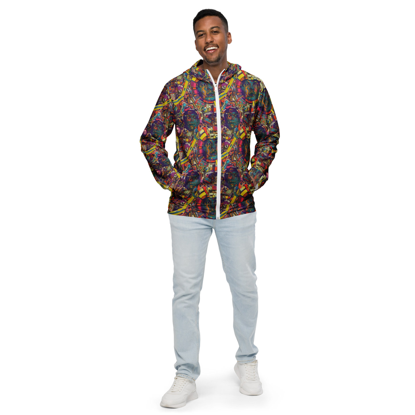 Men's Windbreaker - Cosmic Collage