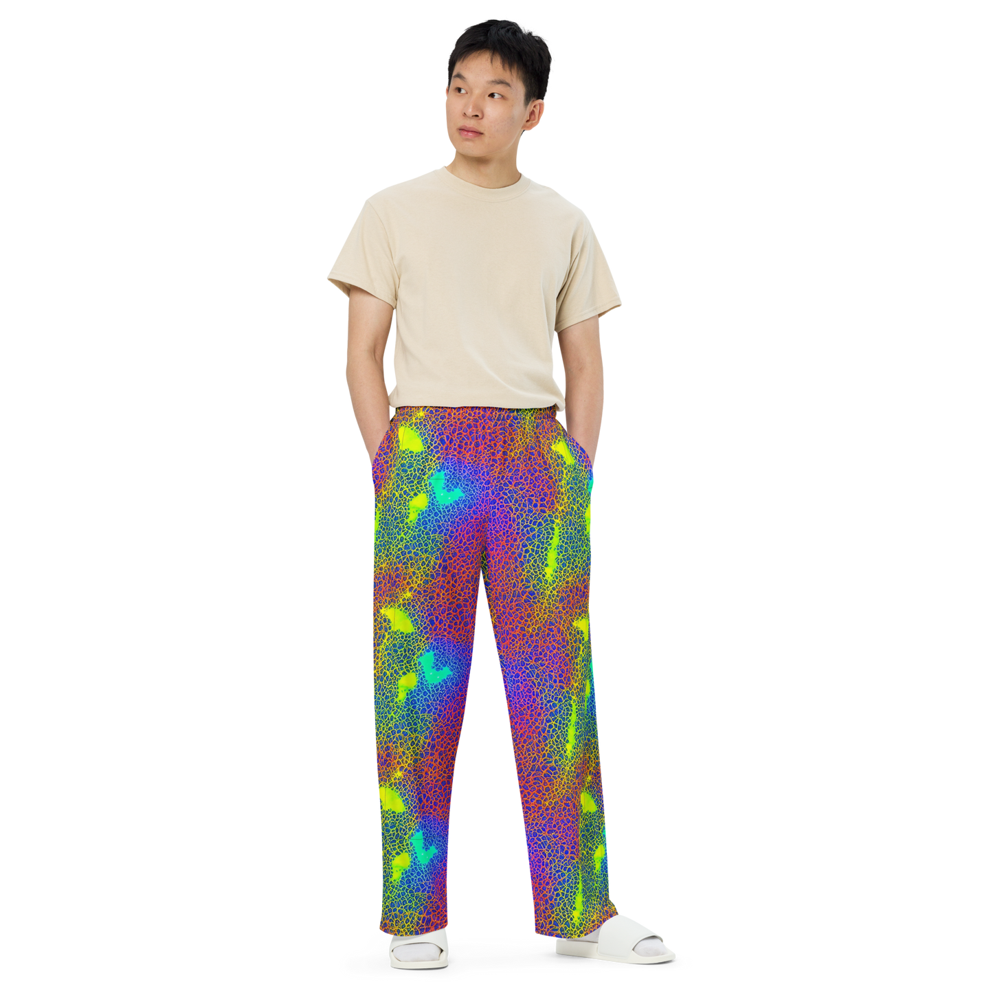 Wide-Leg Pants - Prismatic Web