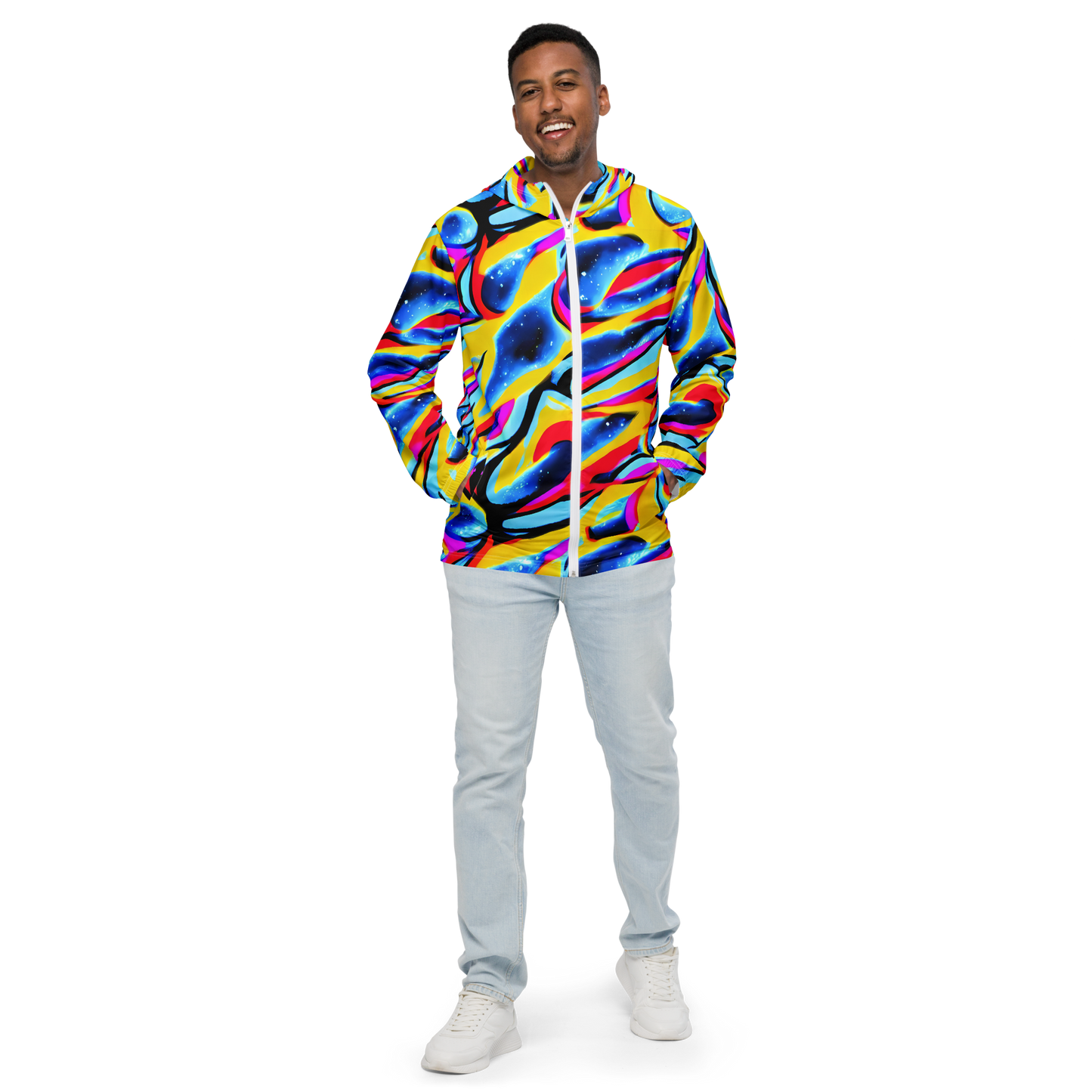 Men's Windbreaker - Electric Dreamscape