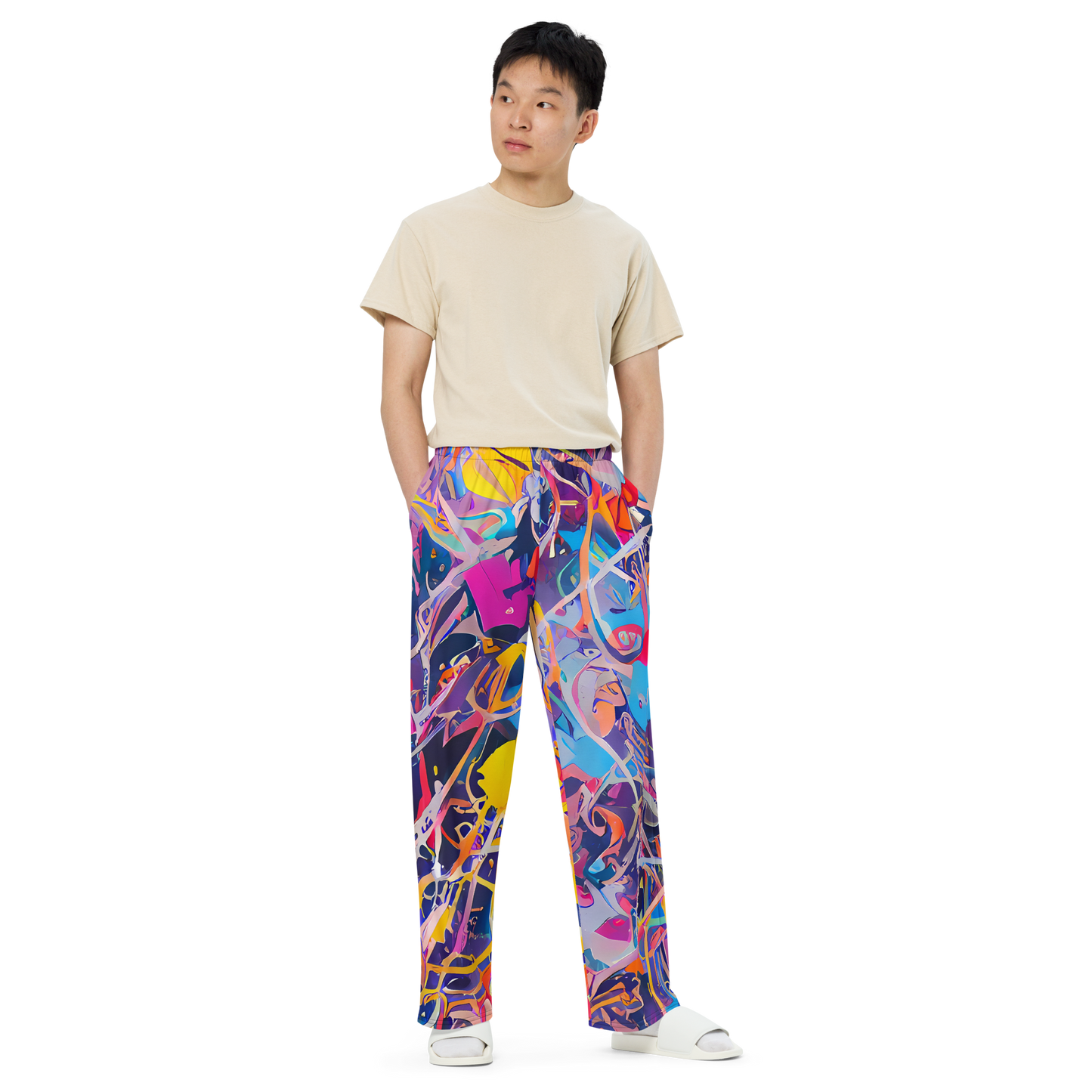 Wide-Leg Pants - Vibrant Fusion