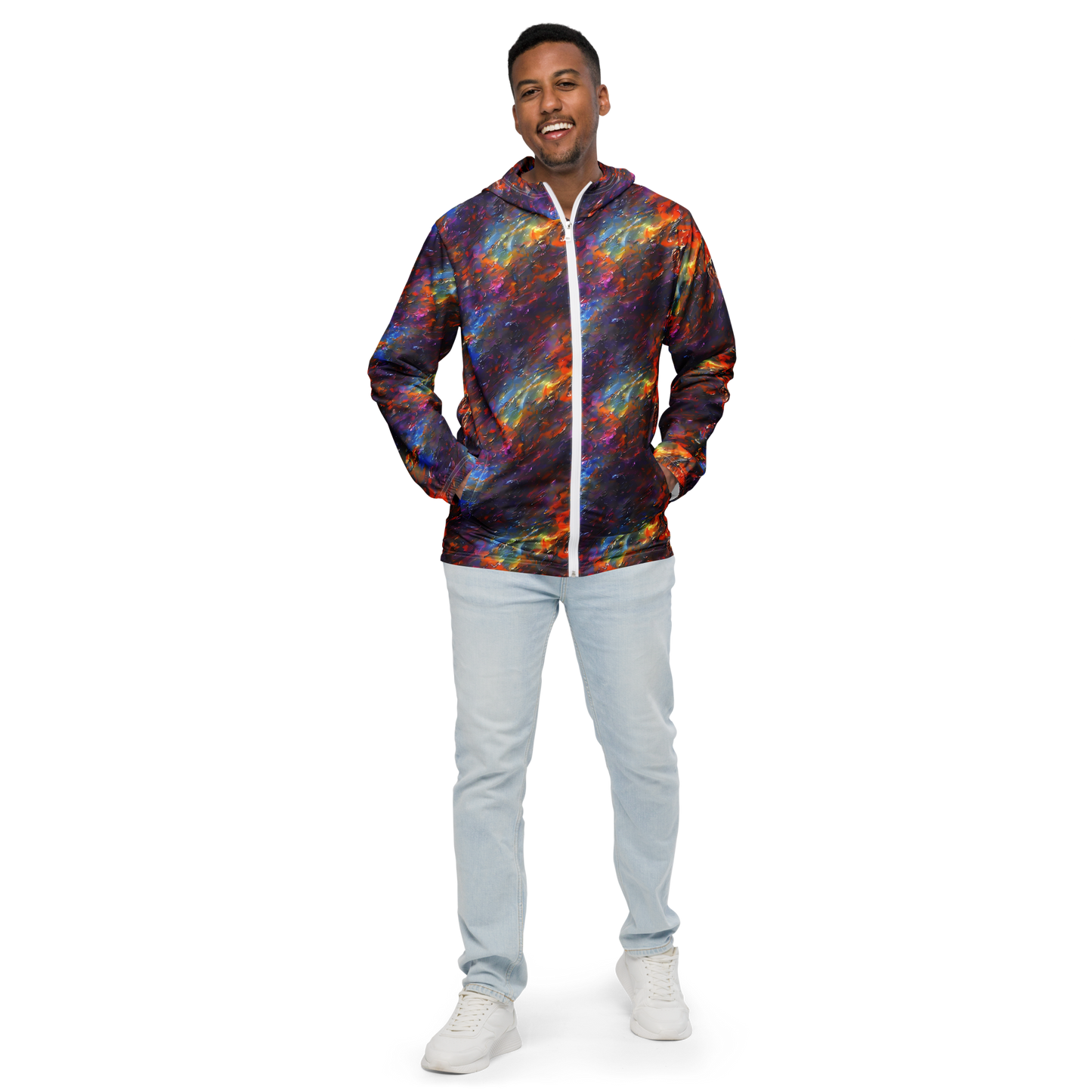 Men's Windbreaker - Auroral Ripples