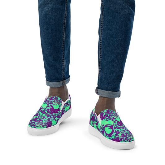 Men's Slip-On Canvas Shoes - Alien Ripples