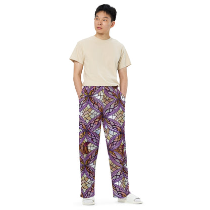 Wide-Leg Pants - Stained Glass Whirl