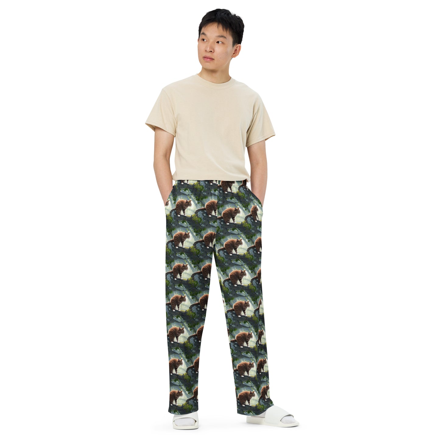 Wide-Leg Pants - Whiskered Enigma