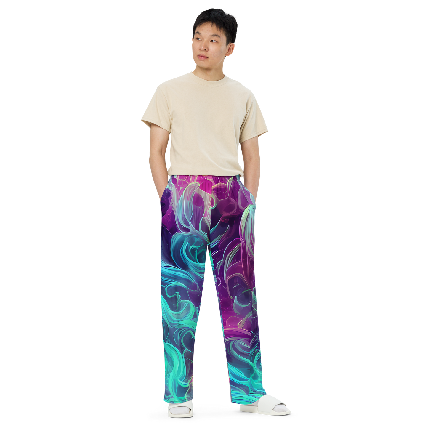 Wide-Leg Pants - Galactic Bloom