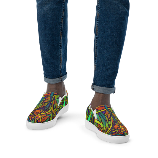 Men's Slip-On Canvas Shoes - Cosmic Garden