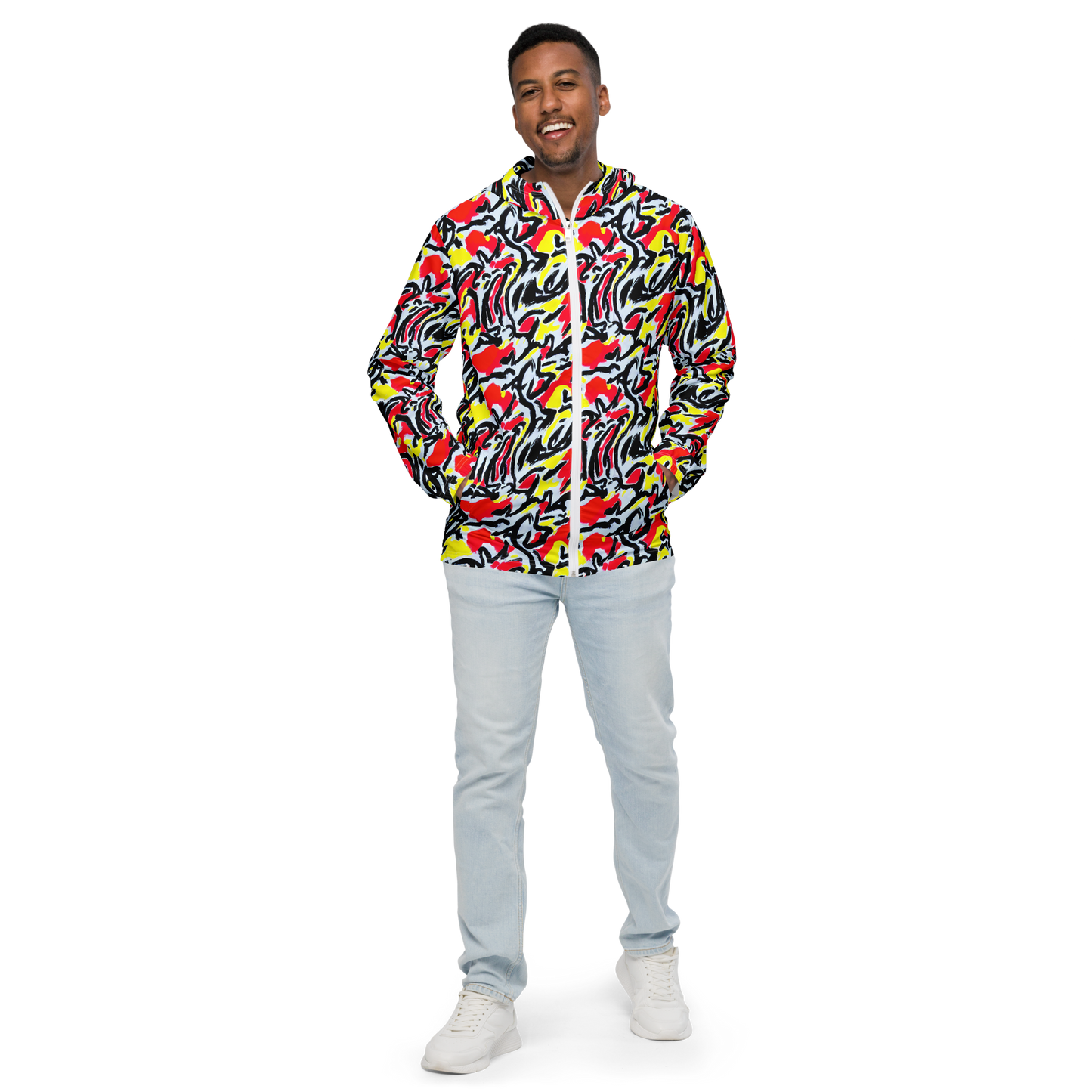 Men's Windbreaker - Cosmic Brushstrokes