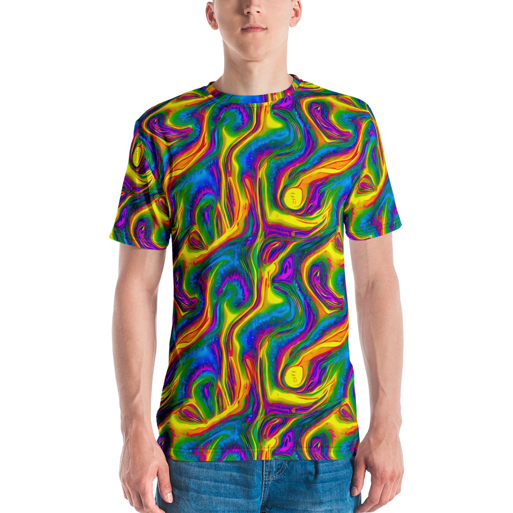 Men's Crew Neck T-Shirt - Electric Aurora