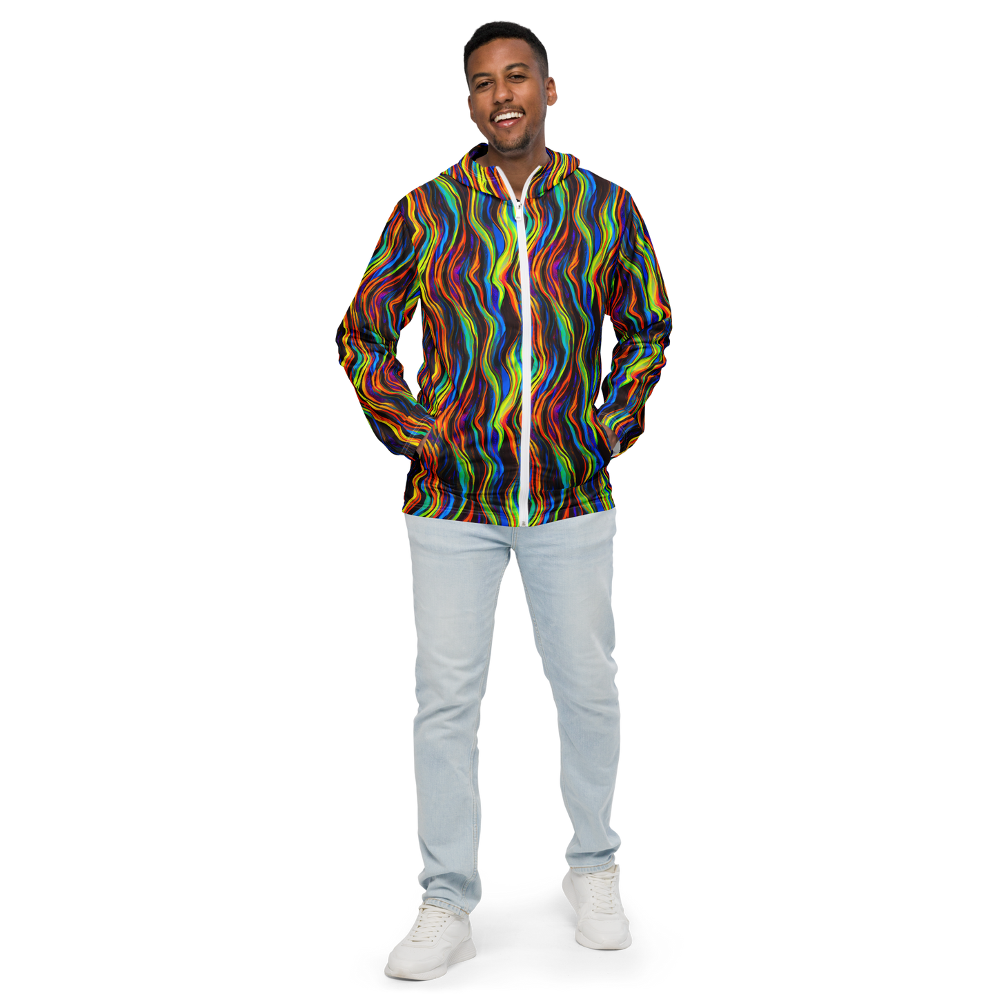 Men's Windbreaker - Celestial Waves