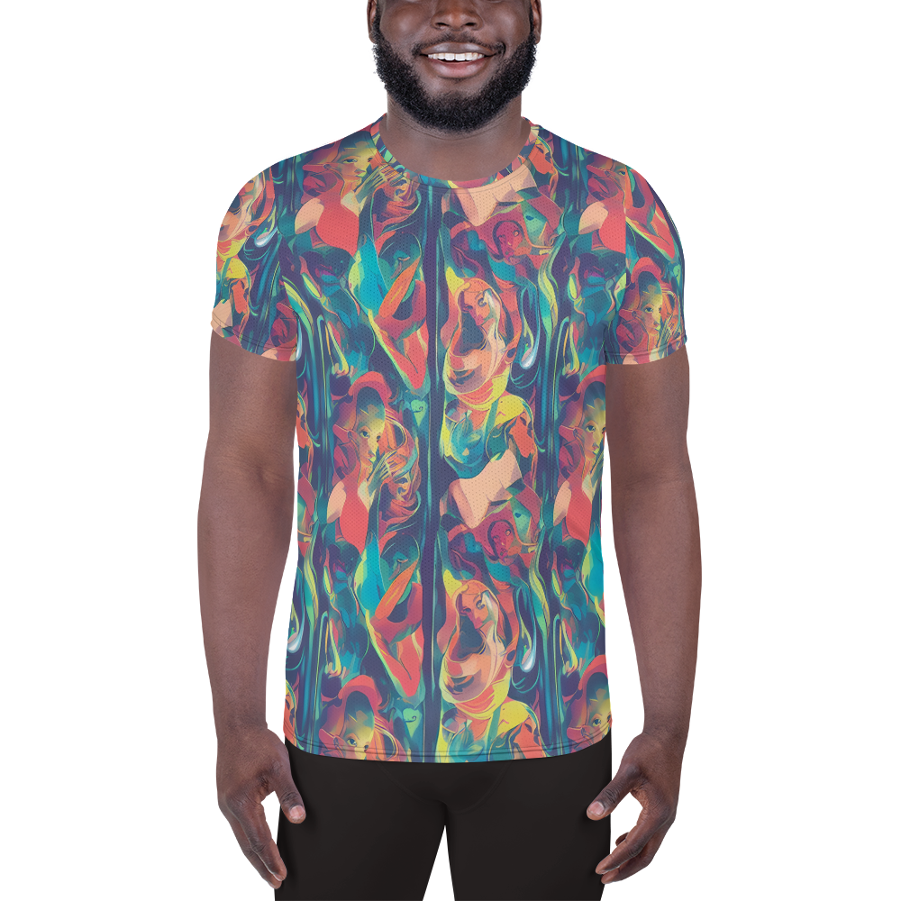 Men's Athletic T-Shirt - Neon Aurora