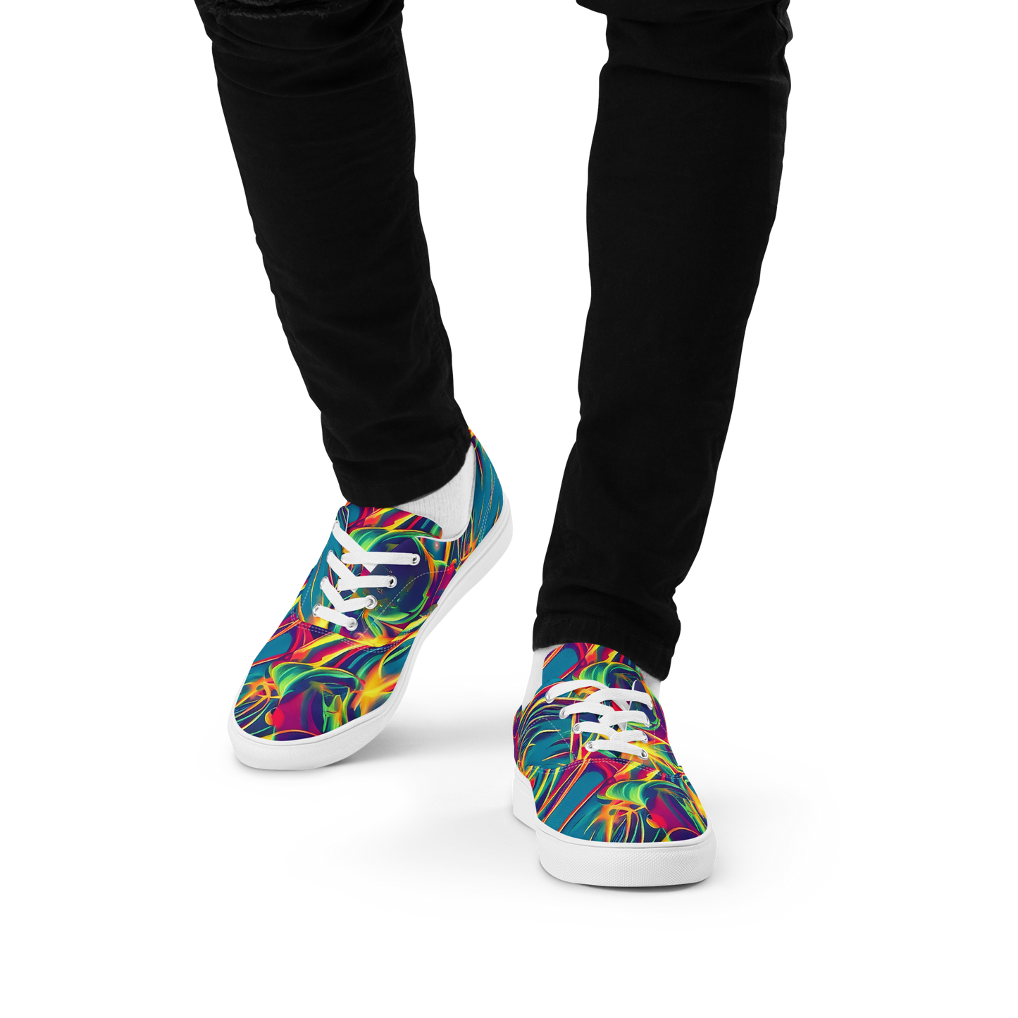 Men's Lace-Up Canvas Shoes - Cosmic Inferno