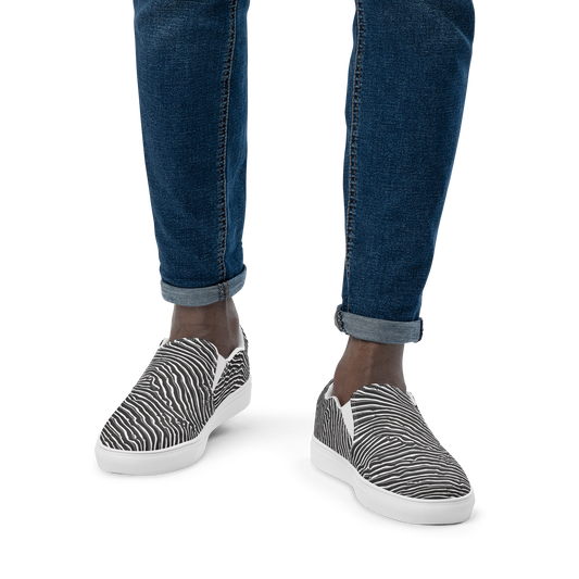 Men's Slip-On Canvas Shoes - Hypnotic Waves
