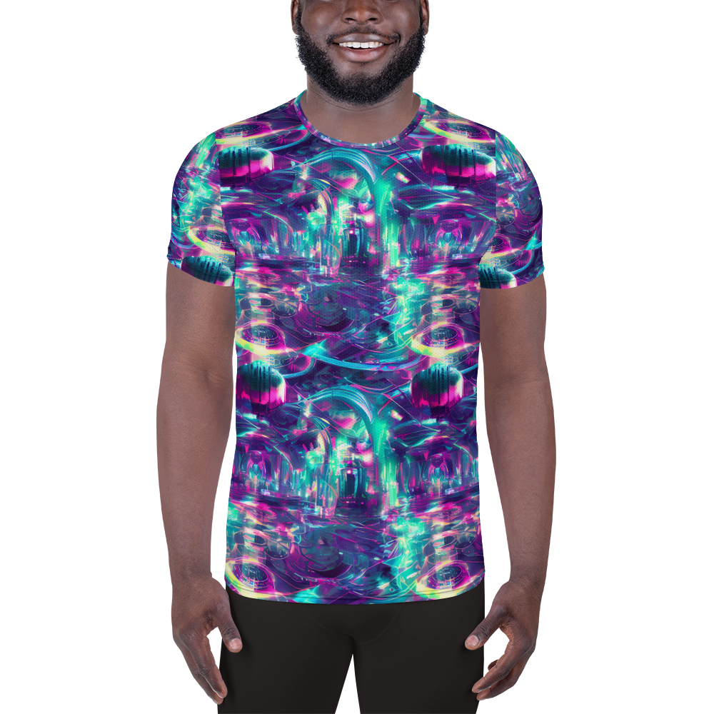 Men's Athletic T-Shirt - Synthwave Surge