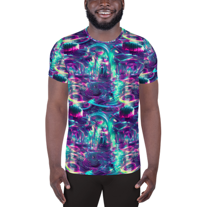 Men's Athletic T-Shirt - Synthwave Surge