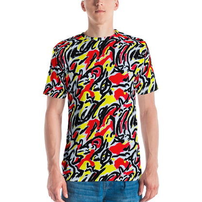 Men's Crew Neck T-Shirt - Cosmic Brushstrokes