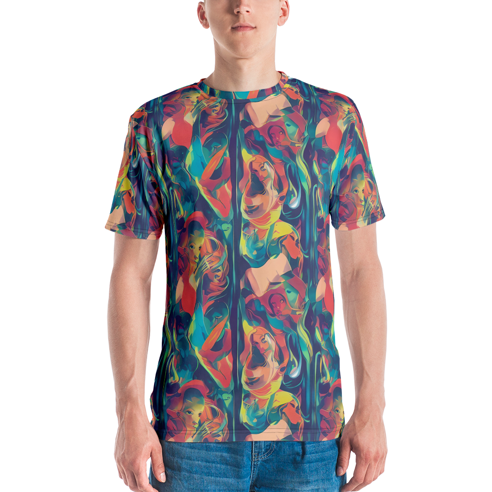 Men's Crew Neck T-Shirt - Neon Aurora