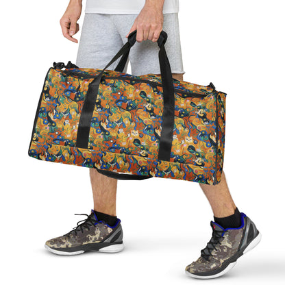 Duffle Bag - Whimsical Feline Dance