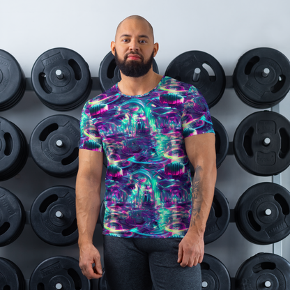 Men's Athletic T-Shirt - Synthwave Surge