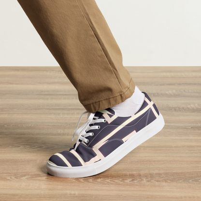 Men's Lace-Up Canvas Shoes - Gilded Gridlock