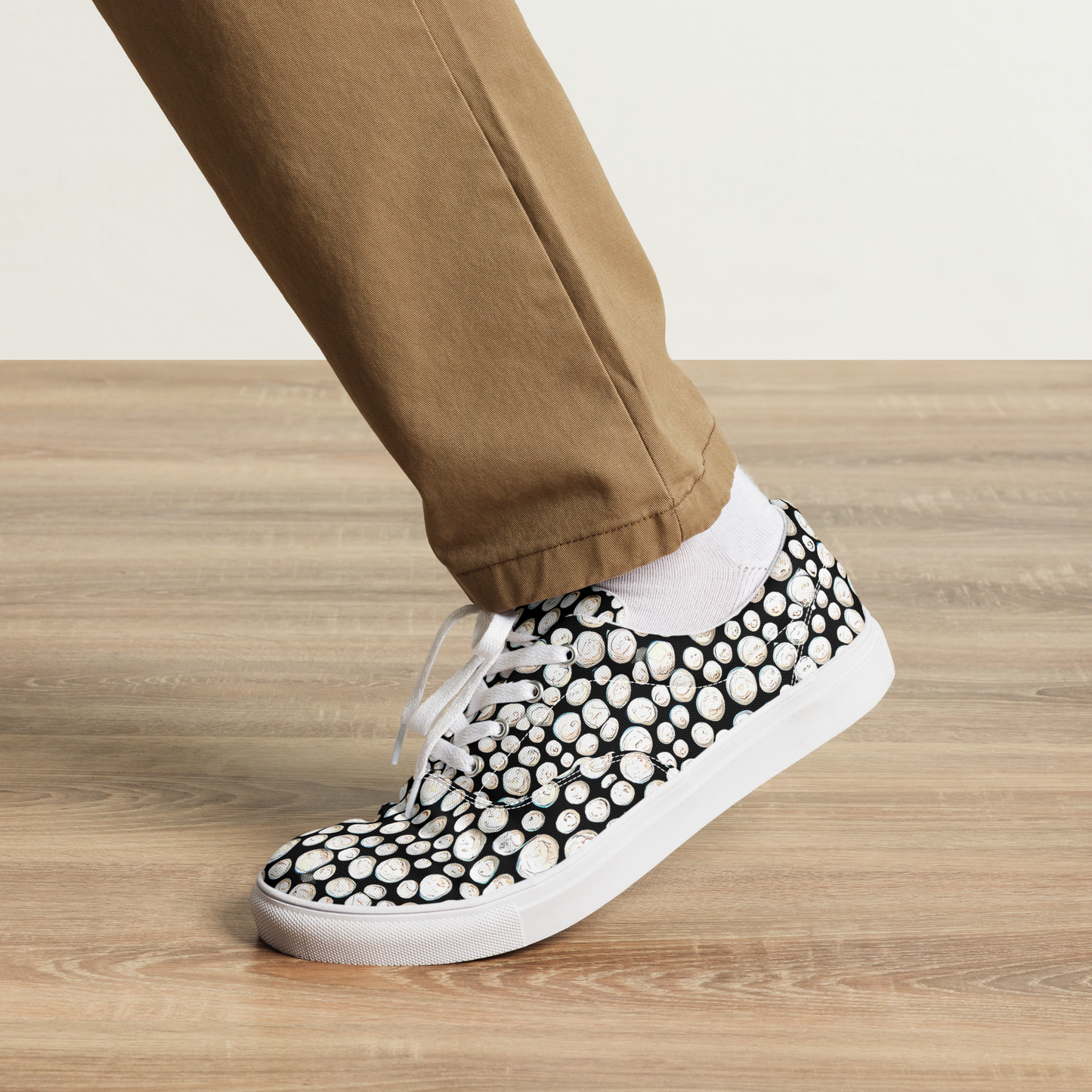 Men's Lace-Up Canvas Shoes - Celestial Whimsy