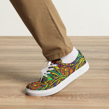 Men's Lace-Up Canvas Shoes - Cosmic Garden