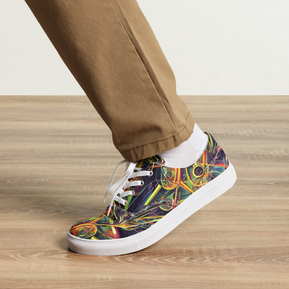 Men's Lace-Up Canvas Shoes - Psychedelic Deep Space