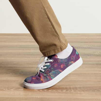 Men's Lace-Up Canvas Shoes - Nebula Dreamscape