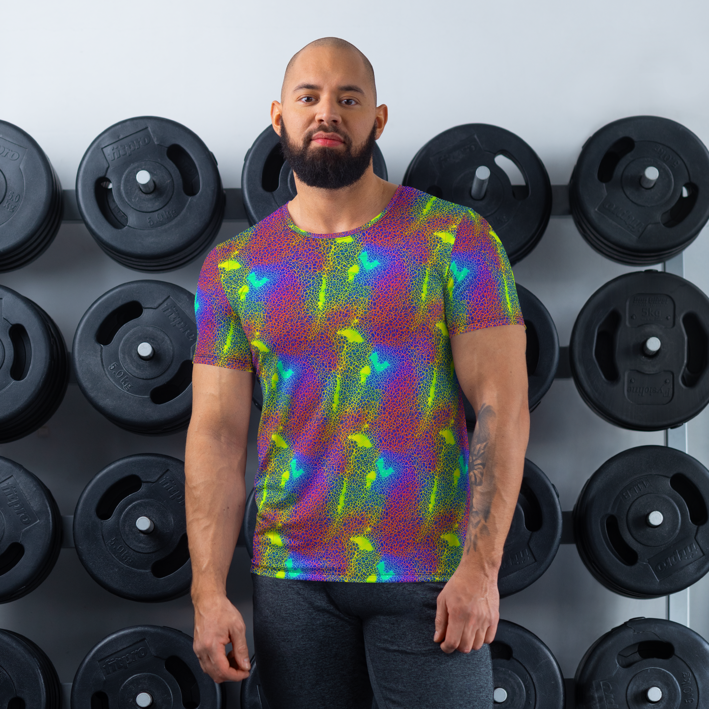 Men's Athletic T-Shirt - Prismatic Web