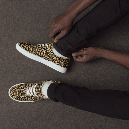 Men's Lace-Up Canvas Shoes - Cheetah Mosaic