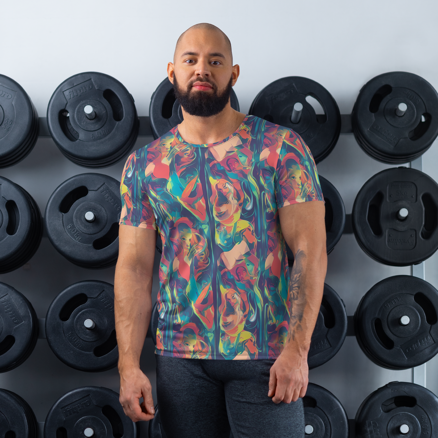 Men's Athletic T-Shirt - Neon Aurora