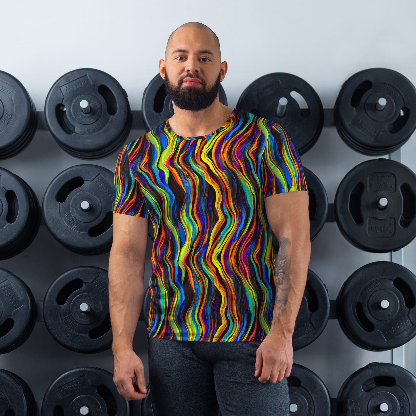 Men's Athletic T-Shirt - Celestial Waves