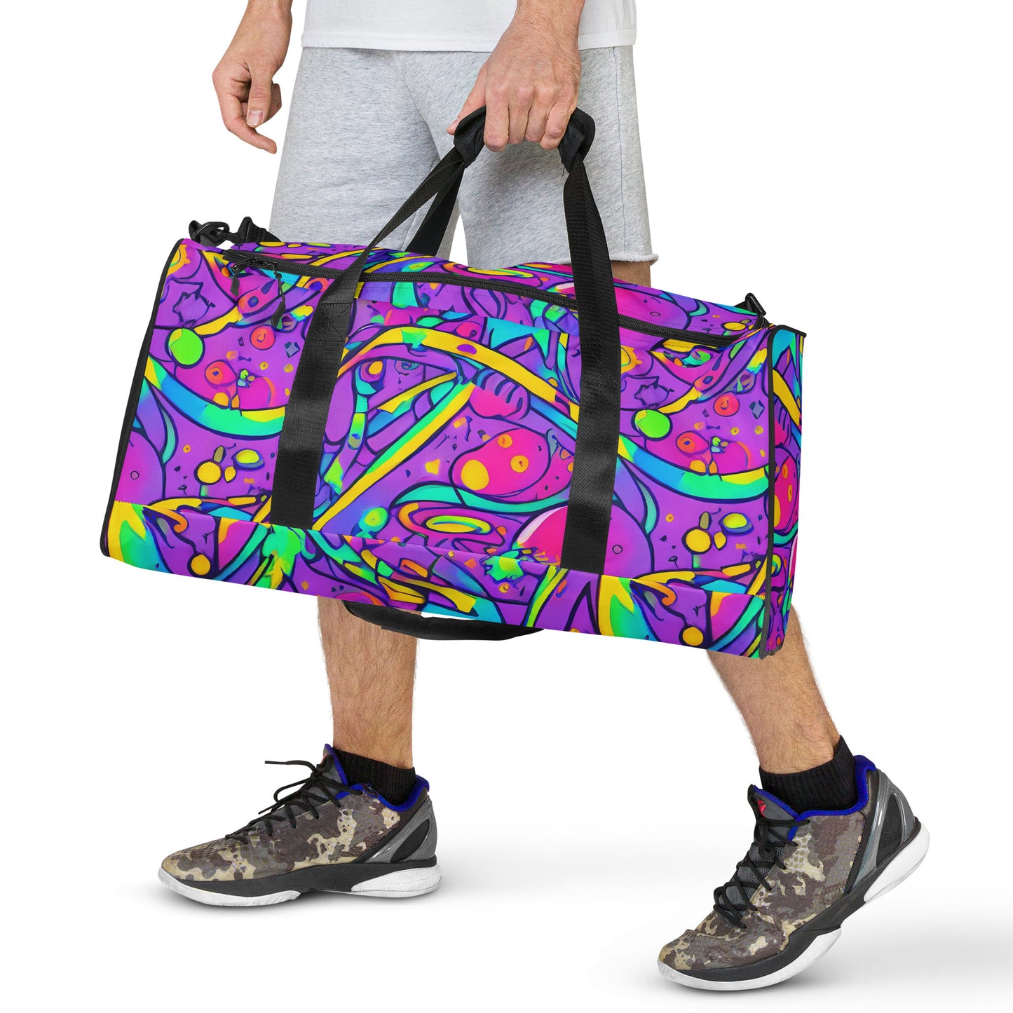 Duffle Bag - Neon Galaxy Whirl