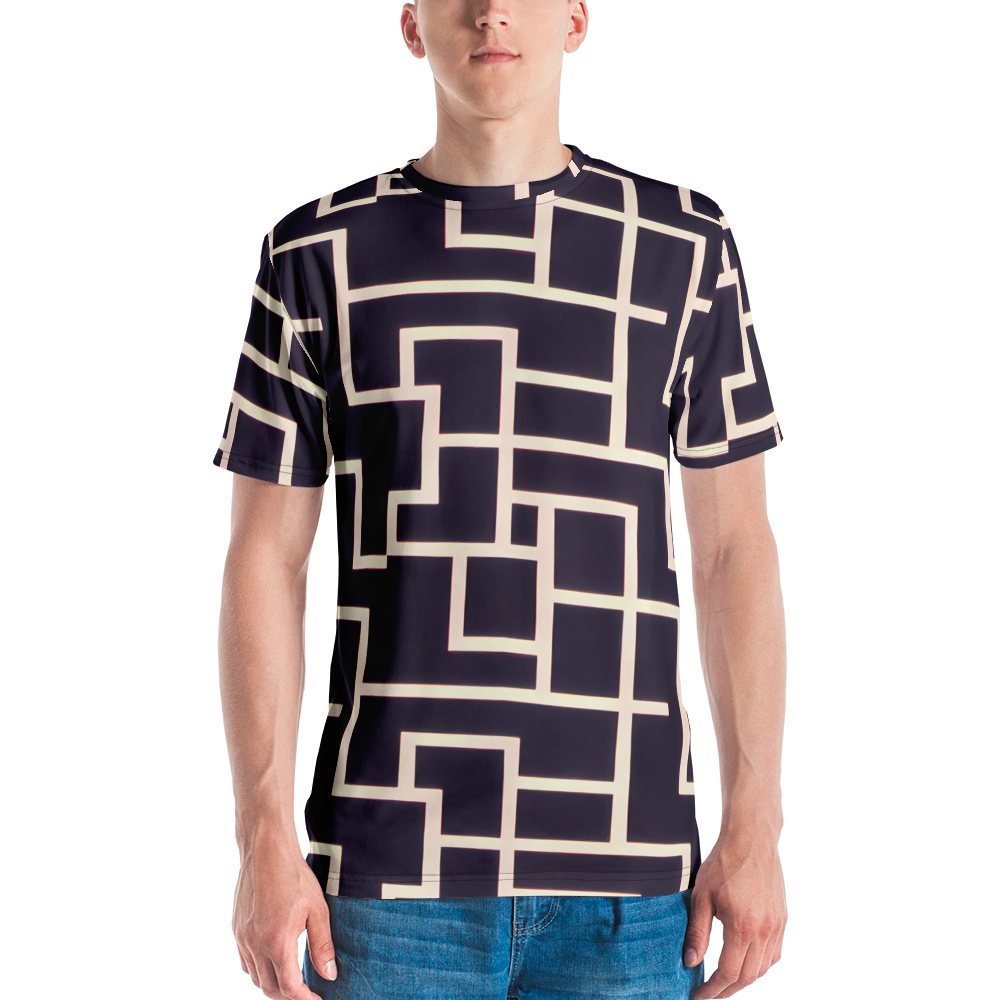 Men's Crew Neck T-Shirt - Gilded Gridlock