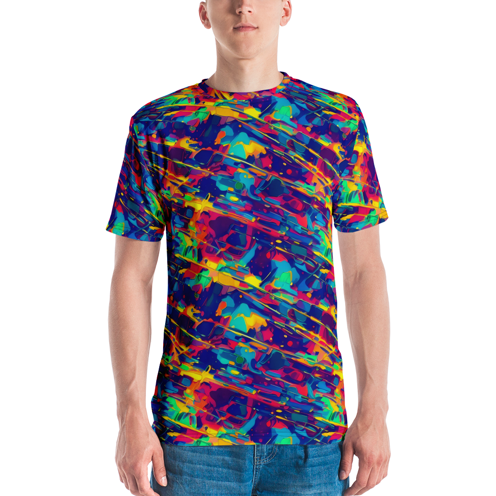 Men's Crew Neck T-Shirt - Spectrum Streaks