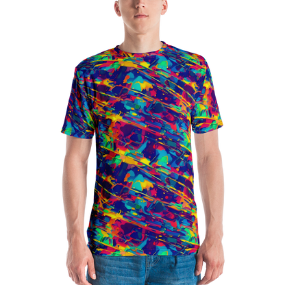 Men's Crew Neck T-Shirt - Spectrum Streaks